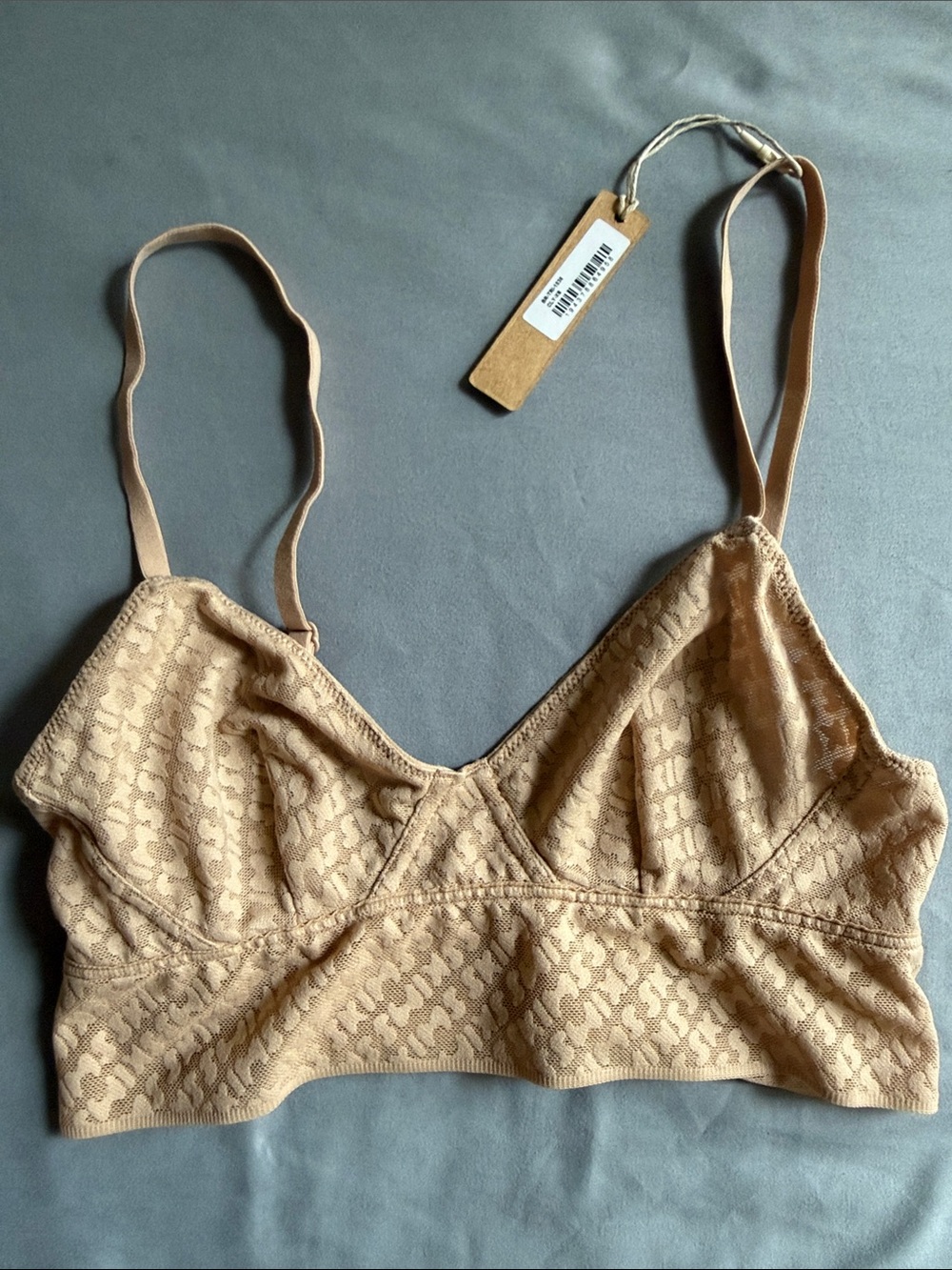 SKIMS LOGO BRALETTE XS OCHRE NWT